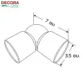ขนาดของข้องอราวจับปรับมุมราวจับติดผนังต่อเนื่อง decora care